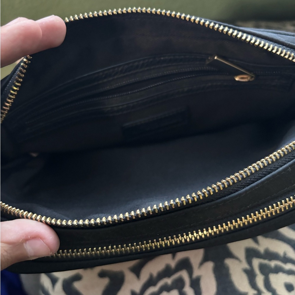 Chic Black Clutch with Gold Accents